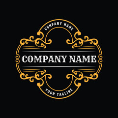 Vintage Retro Ornament Blank Border Frame Royal Badge Emblem Stamp Label Logo Design