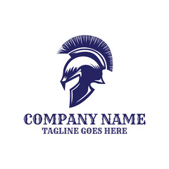Vintage Greek Sparta Spartan Helmet Greek Warrior Logo Design