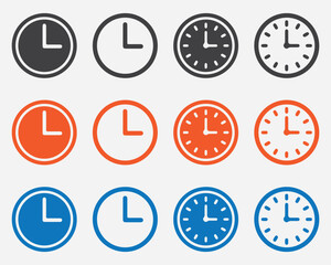 Clock Icon Set – Stylish, Minimal And Editable Time Icons for Apps and Websites
