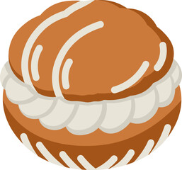 Cream Puff Flat Icon