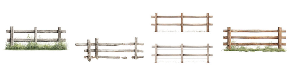 Rustic wooden fences in a rural countryside setting