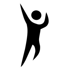 vector stick human jumping