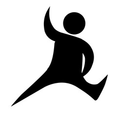 vector stick human jumping