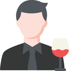 Male Wine Flat Icon