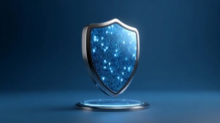 Digital Shield Symbolizing Cybersecurity Protection and Safety