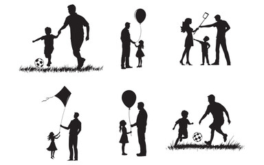 Fototapeta premium father's day silhouettes of people