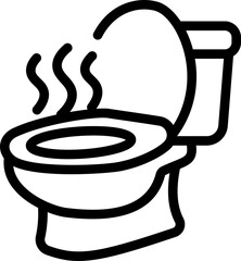 Heated Toilet Line Icon