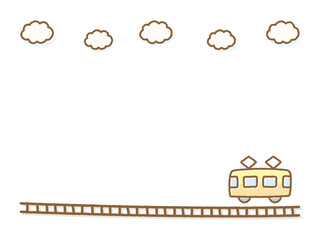 手描きの電車と線路
