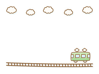 手描きの電車