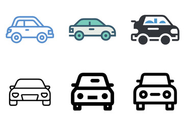 Car Icon Vehicle Drive Transport Automotive Symbol Set