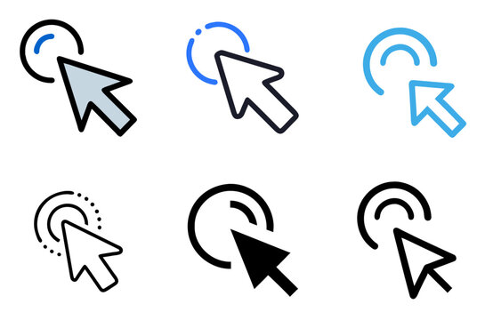 Cursor Click Icon Pointer Select Tap Action Symbol Set