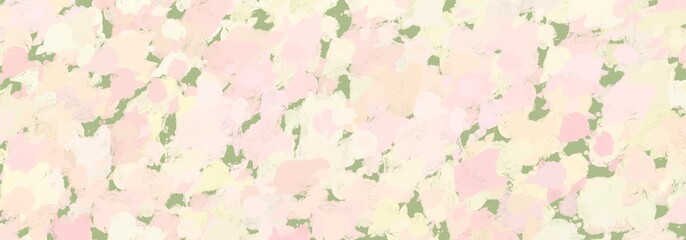 Brush texture, Abstract flower garden on green background, Procreate Pocket Digital Art