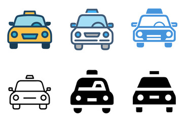 Fototapeta premium Taxi Icon Cab Ride Transport Fare Service Digital Pack