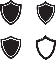Black Shield Silhouette Vector Pack | Security Badge Design Elements