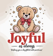 Joyful Teddy Bear with Stars