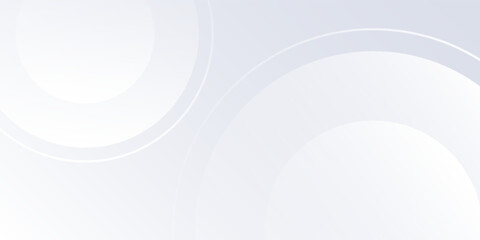 Modern white background with white circle lines. Digital future technology concept abstract modern simple design