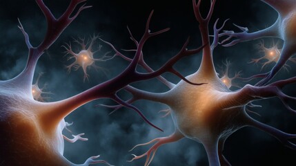 Complex Neural Network Structure with Glowing Synapses in Darkness