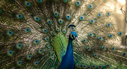Obraz premium peacock with feathers out