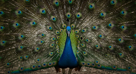 Obraz premium peacock with feathers out