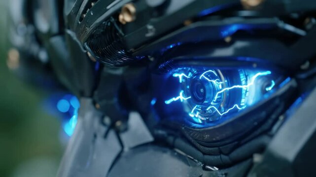 Robot head close up details