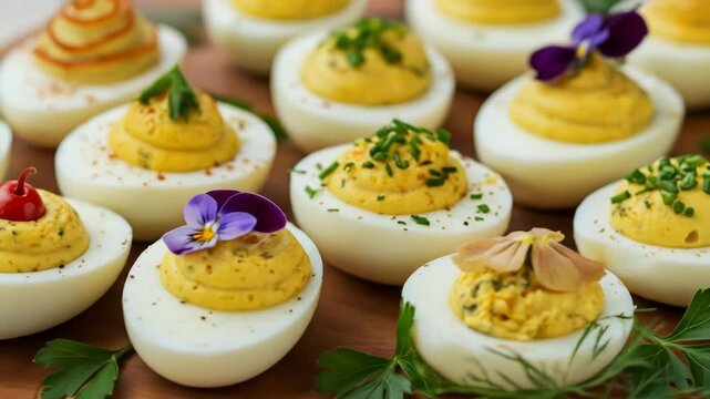 Elegant Deviled Eggs: A Gourmet Appetizer Display
