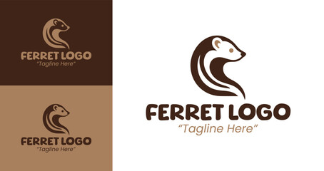 Cute and Playful Ferret Logo Design for Branding and Business Identity