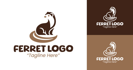 Cute Ferret Logo for Playful and Fun Brand Identity Design