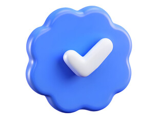 3D Verified Icon Illustration &ndash; Security and Trust Symbol on Clean Background

