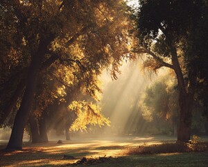 Autumn Sunlight Forest Path. (1)
