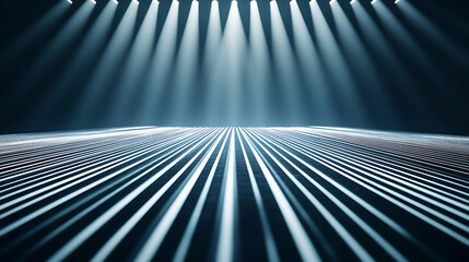 Radiant Light Beams Over Parallel Lines