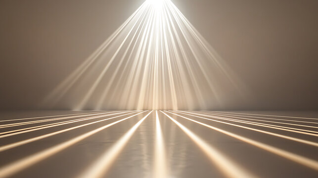 Radiant Light Beams Piercing Through a Neutral Space