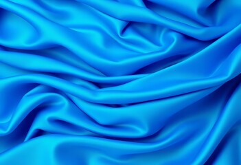 Fototapeta premium Abstract blue silk folds, layered drapery, flowing texture, elegant design, ripple, elegant