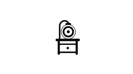 Minimalist Nightstand Design: Simple Bedroom Decor with Circular Alarm Clock