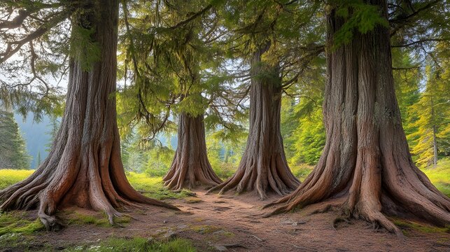 Broad shot of MacMillan Provincial Park with giant Douglas firs