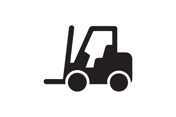 Naklejka premium Forklift silhouette vector with white background