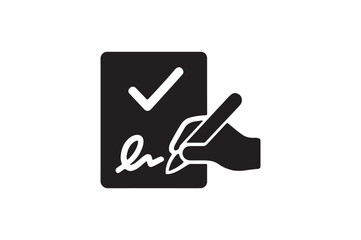 Signature Confirmation silhouette vector with white background