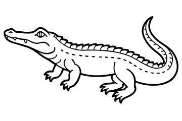 Crocodile Outline Illustration