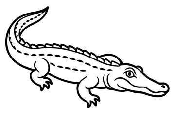 Crocodile Outline Illustration