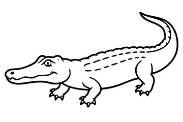 Crocodile Outline Illustration