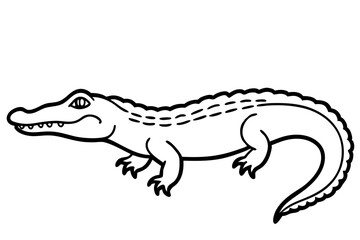 Crocodile Outline Illustration