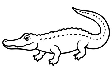 Crocodile Outline Illustration