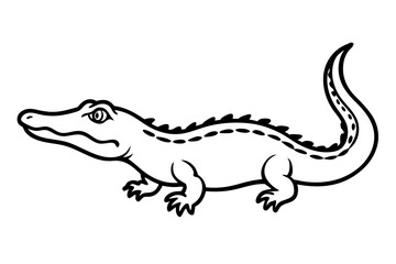 Crocodile Outline Illustration