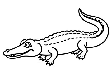 Crocodile Outline Illustration