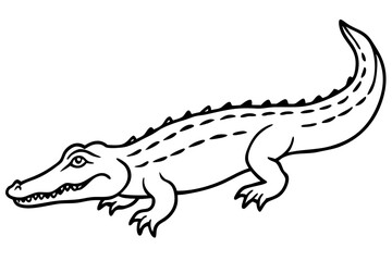 Crocodile Outline Illustration