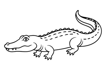 Crocodile Outline Illustration