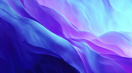 Obraz premium Cool blue and purple gradient with soft flowing shapes creating serene and abstract atmosphere, evoking calmness and tranquility in smooth, ethereal design