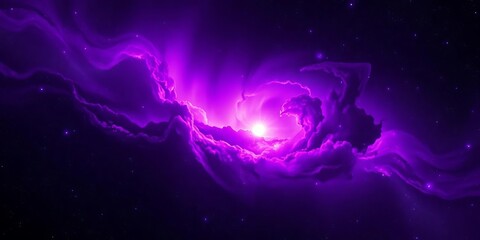 Fototapeta premium Swirling purple nebula, cosmic dust, stellar formations, abstract universe, ethereal, light years