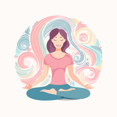 abstract illustration embodies mindfulness meditation