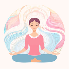 abstract illustration embodies mindfulness meditation