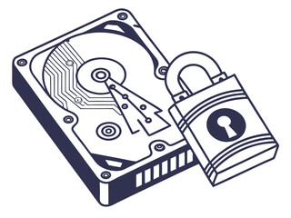 Professional Silhouette Vector Icon Of A Hard Disk Or Ssd With Vector